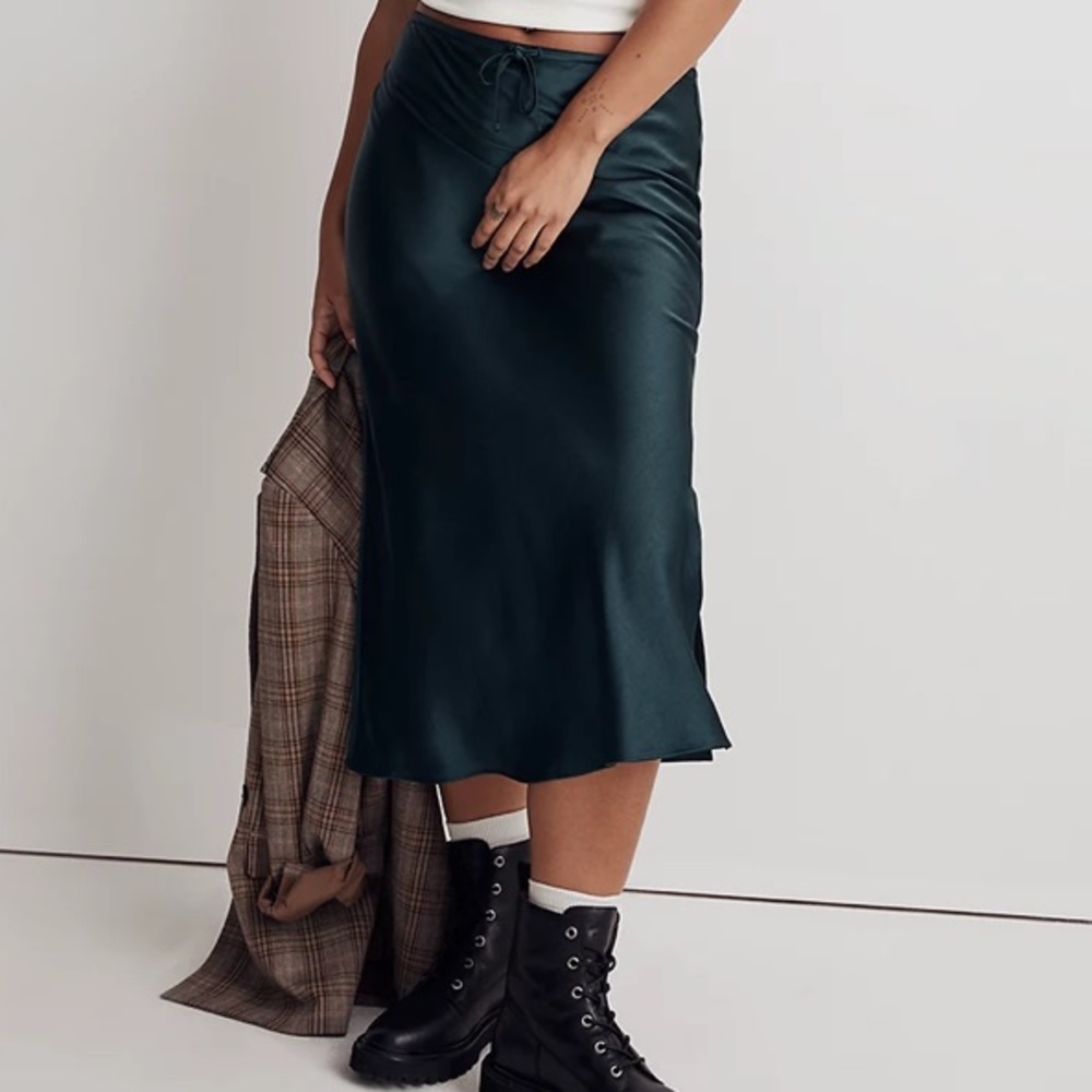 Madewell Dark Green Midi Skirt